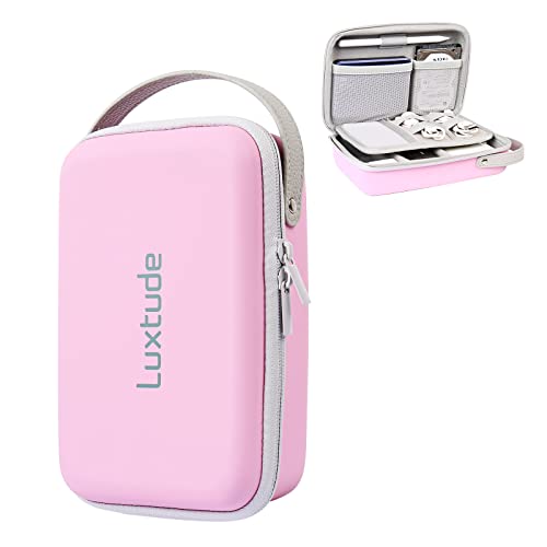Luxtude Electronic Organizer Travel Case, Portable Tech Organizers, Hard Charger Organizer, Travel Cable Organizers, Tech Bag (Single-Layer, Pink, Small) - color: Pink, size: Small