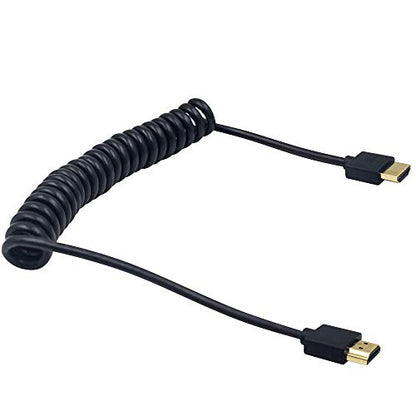 Duttek Coiled HDMI Cable, Extreme Thin 4K HDMI to HDMI Cable, for 3D and 4K Ultra HD TV Stick HDMI 2.0 Cord Extension Converter(Male to Male) (1.2M/4FT) - size: Straight Male to Male 4FT/1.2M