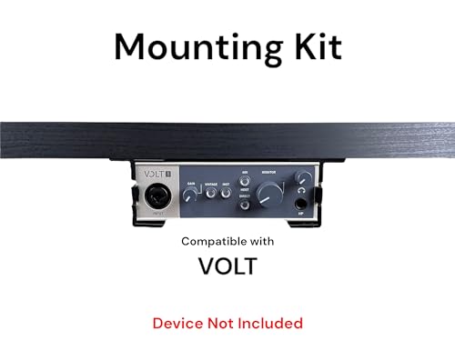Desk Mount Kit for Universal Audio UA Volt 1, 2, & 4 - Under Desk Mount Brackets with Reversible Clips - Secure Mounting Accessories
