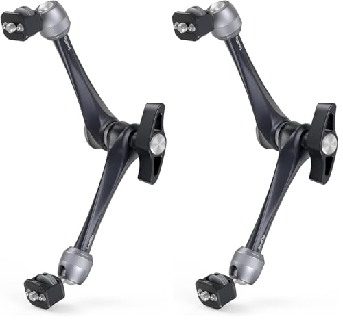 SMALLRIG Rosette Magic Arm 11 Inch with Ball Head, 1/4"-20 Screws, and Anti-Twist Pins, for Cameras/iPads/Monitors/LED Lights/Smartphones/Action Cameras, Max Load Capacity 3kg (Pack of 2) - size: 11" (Regular) (Pack of 2)