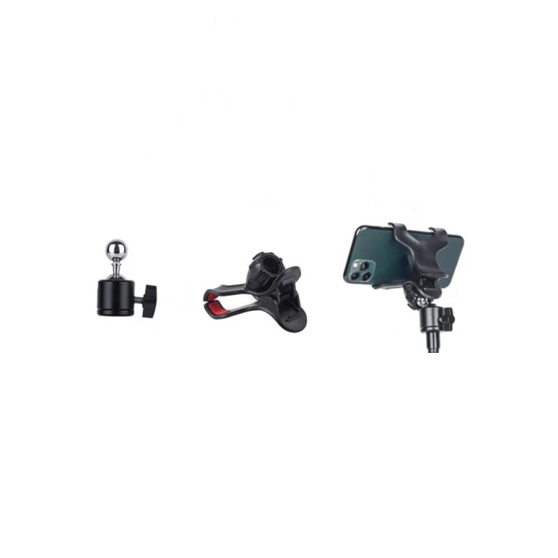 VizGiz 4 Pack 17mm Ball Head with 1/4 inch Threaded Screw Socket Stainless Steel Swivel Ball Joint Adapter Converter for Super Clamp Camera Hot Shoe Mount Smartphone Holder Phone Clip Light Tripod