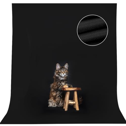 CPLIRIS 5x7ft Black Backdrop Background for Photography, High Density Polyester Fabric Black Photo Backdrop Curtain for Portrait Photoshoot - color: Black, size: 5x7ft