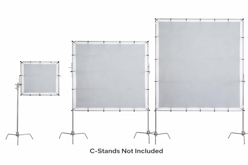 Glide Gear BFS 100 Butterfly Scrim – 4x4, 6x6, 8x8 Diffuser – 3 Nylon Silks, Quick-Setup Frame, C-Stand Clamps Included