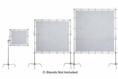 Glide Gear BFS 100 Butterfly Scrim – 4x4, 6x6, 8x8 Diffuser – 3 Nylon Silks, Quick-Setup Frame, C-Stand Clamps Included