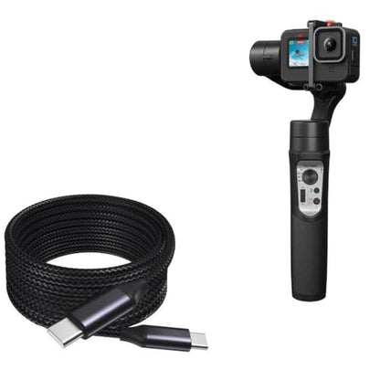 BoxWave Cable Compatible with hohem iSteady Pro 4 - DirectSync PD Cable (10ft) - USB-C to USB-C (100W), Long Type C Braided Nylon Alloy Fast Charge - Jet Black
