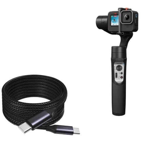 BoxWave Cable Compatible with hohem iSteady Pro 4 - DirectSync PD Cable (10ft) - USB-C to USB-C (100W), Long Type C Braided Nylon Alloy Fast Charge - Jet Black