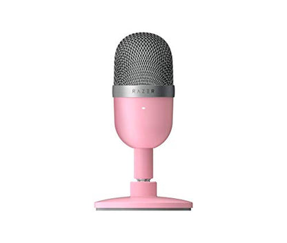 Razer Seiren Mini - USB Condenser Microphone for Streaming (Compact with Supercardioid Polar Pattern, Tiltable Stand, Integrated Shock Absorber) Quartz Pink - color: Pink