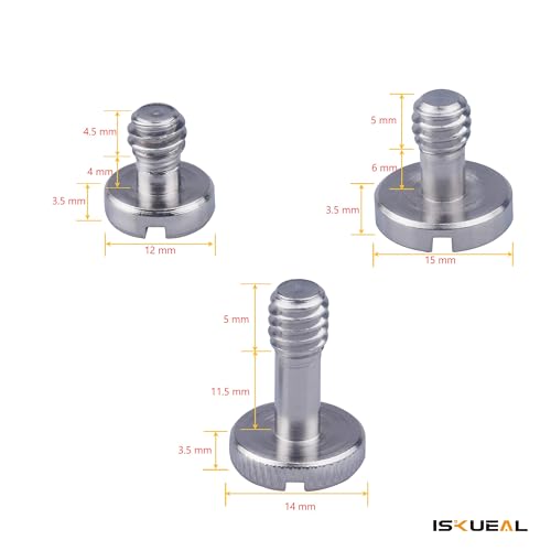 Xwell 1/4''-20 Slotted Screw, for Quick Release (QR) Plate or Camera Tripod Monopod (15 Pcs)