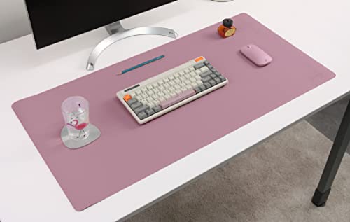 Dual-Sided Leather Desk Pad,Blotter for Laptop Computer,Mouse Pad,Writing,Drawing,Arts and Craft Mat (17"x35", Lilac) - color: Lilac, size: 17"x35"