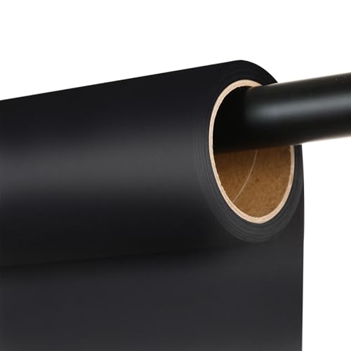 Black Seamless Photography Backdrop Paper 53" x 16.4' - Heavyweight Non-Reflective Thick Photo Background Roll for Portrait Photoshoot, Video Recording, Social Media and Studio Headshots - color: Jet, size: 53''x16.4'