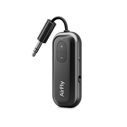 Twelve South AirFly SE, Bluetooth Wireless Audio Transmitter for AirPods/Wireless or Noise-Cancelling Headphones; Use with Any 3.5 mm Audio Jack on Airplanes, Gym Equipment or iPad/Tablets (Black) - color: Black, style: AirFly SE