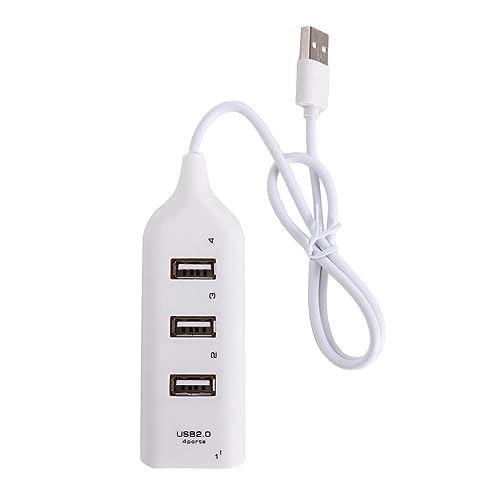 Vctitil 2pcs 4 Port USB 2.0 Hub Mini 4 Port Power Adapter USB Splitter Computer Accessories 4-Port Notebook Receiver Multiple Expander(Black&White)