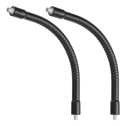 PATIKIL 8" Gooseneck, 2 Pcs 1/4"-20 Male to Male Thread Metal Universal Hose Flexible Arm Gooseneck Tube Extension Holder for Action Camera, Phone, Microphone, Black - size: 8"