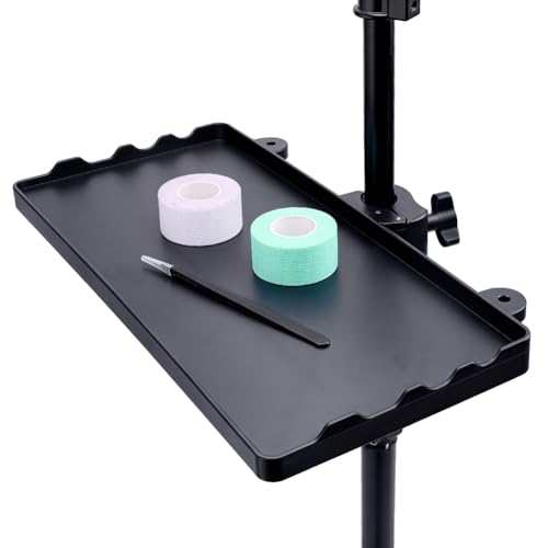 Microphone Stand Tray 13.7" x 8.8" ABS Plastic Mic Stand Holder Large Music Equipment Black Tray for Stage Live Streaming Concert Performance Recording Studio Podcast