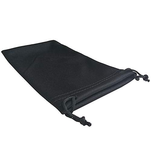 6pcs Eyeglasses Sunglasses Microfiber Pouch Bag, Cell Phone Storage Pouch 7.1" x 3.5" - color: Black