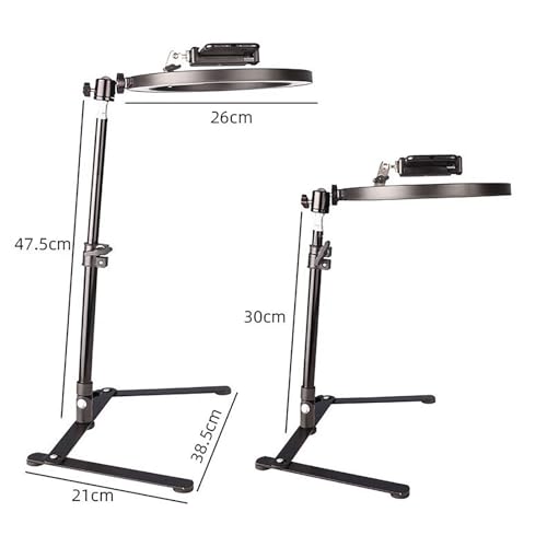 Desktop Phone Tripod with Led Lights & Microphones for Video Recording, Mini Projector, Live Streaming, Drawing Sketching, Baking, Scanning Projects, 360 Rotations-gooseneck Cellphone Holder