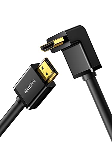 UGREEN 4K@60Hz 90 Degree HDMI 2.0 Cable Right Angle, 6.6FT | High Speed HD 3D 1080P ARC, Down Angle, Compatible with Laptop Monitor Nintendo Switch 2 Xbox PS5 PC TV - size: 6.6FT