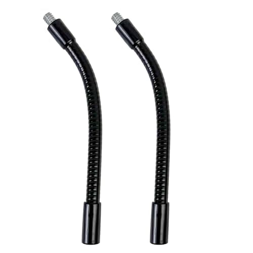 Gooseneck, 2 Pcs 1/4"-20 Female to Male Thread Metal Universal Hose Flexible Arm Gooseneck Tube Extension Holder for Action Camera, Phone, Microphone, Black (6inch) - size: 6inch