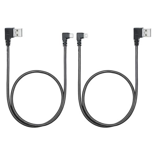 Micro USB Power Data Cable Cable 60CM, 90 Degree USB A Male Left Angle to Micro USB Male Left & Right Angle Charging and Data Sync Cable, for GPS, Dash Cam, Digital Camera, Hard Drive etc - 1Pair - style: USB A Left Angle to Micro USB Left & Right Angle -