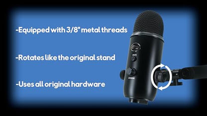 Desk Cookies Blue Yeti Microphone Mount 3/8" Adapter, Boom Arm Attachment, Durable Mounting Threads, Microphone Holder, Slim Profile (Orange) - color: Orange