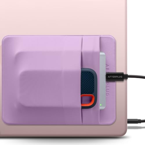 2-Pocket SSD & Hard Drive Holder for Laptop, Reusable Adhesive, Stick-On Pocket Sleeve for External Portable SSD, HDD, Cables and More (Large) - color: Lilac Purple, size: Large (For 2.5" HDDs & SSDs)