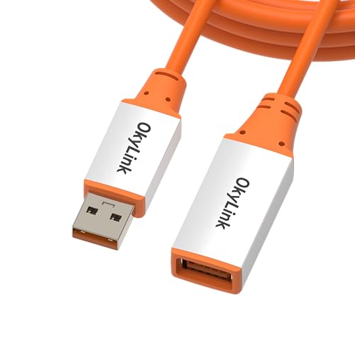 OkyLink Active USB 3.2 Gen 2 Extension Cable 10Gbps 10Gbps, 6.5ft | 2m, Male to Female, Built-in Signal Amplifier, Aluminum Housing, for VR Headset, Capture Card & Gaming Workstation - color: USB3.2(10Gbps), size: 6.5ft (2m)