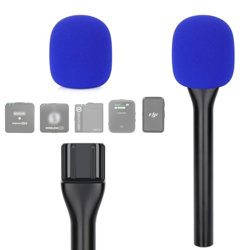 YOUSHARES Handheld Adaptor with Foam Cover, Compatible with Rode and DJI Wireless Microphones for Interviews (Blue Foam) - color: Blue Foam