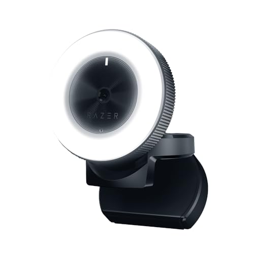 Razer Kiyo 1080p 30 FPS/720 p 60 FPS Streaming Webcam with Adjustable Brightness Ring Light, Built-in Microphone and Advanced Autofocus