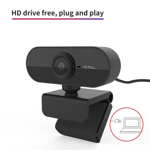 1080P HD Webcam with Builtin Microphone for Clear Video Call Support for OS USB Camera for Online Teaching and Video Conference Suitable for Desktop Computers Black (Black)