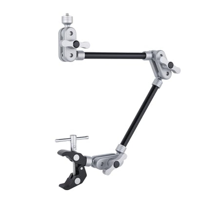 UTEBIT 22" Magic Arm w Clamp Mount, Desk Camera Mount Articulating Friction Boom w Arm 1/4" Thread Adapter, Overhead Desk Phone Mount for Video Light Webcam Microphone Action Camera Content Creators