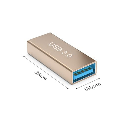 3Pack Female to Female USB Adapter, High Speed USB 3.0 Extension Connector, Suitable for Connecting Two USB Male Ends Cable, Gold - style: female to female usb
