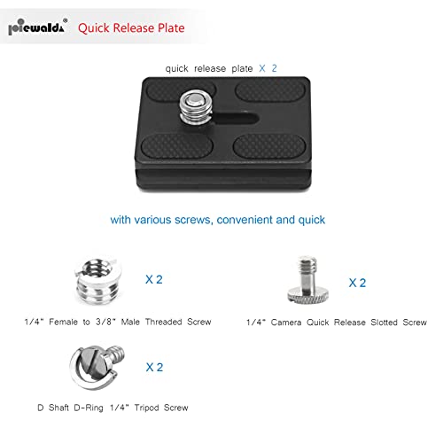 Niewalda Universal Tripod Quick Release Plate, Quick Release Plate, Arca Swiss Plate with 1/4 Inch Slotted Screw, C-Ring/D-Ring Screw, 1/4"-3/8" Screw, for DSLR Camera Tripod Ball Head(PU-50) - color: PU50