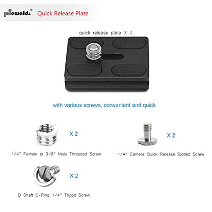 Niewalda Universal Tripod Quick Release Plate, Quick Release Plate, Arca Swiss Plate with 1/4 Inch Slotted Screw, C-Ring/D-Ring Screw, 1/4"-3/8" Screw, for DSLR Camera Tripod Ball Head(PU-50) - color: PU50