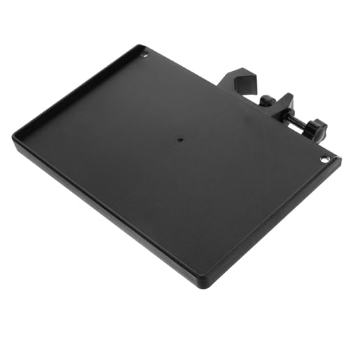 Microphone Stand Tray Organizer Plastic with Sound Card Slot and Mic Holder, Black Music Stand Accessory for Instrument Performance and Home Recording Studios