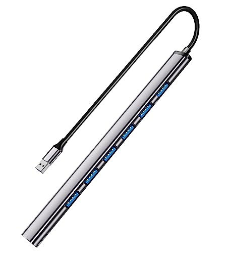 USB 3.0 hub, SNLLMZI Aluminium USB 3.0 7 Port Hub Expander,Ultra Slim Portable Data Hub for MacBook, Laptop, PC, Mac Pro, Mac mini, iMac, Surface Pro and More