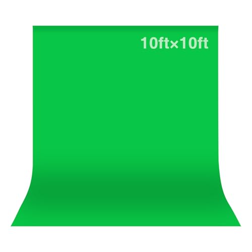 Green Screen Backdrop, 10x10 ft Photography Chromakey Greenscreen Background Sheet, Polyester Collapsible Green Backdrop Curtain for Streaming, Meeting, Photo Studio, Video Recording - color: Green, size: 10x10 FT