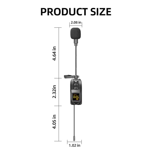 ES-384 4-Channel UHF Wireless Lavalier Microphone System for Church, Meetings, Teaching and Events, 4 Lapel Mics with 6.35mm Plug-in Rechargeable Receiver, 164ft Range