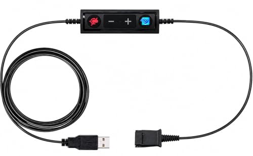 USB to QD Adapter Cable Compatible with any Plantronics, Poly or TruVoice Headset with a Quick Disconnect (QD) - Includes in-Line Volume Control and Mute Functionality