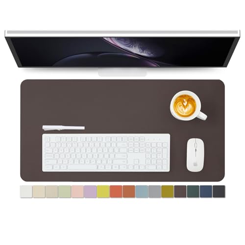 Leather Desk Mat - Non-Slip PU Desk Pad for Office and Home - Desk Organization and Accessories - Ideal for Large Mouse Pad and Desk Mats on Top of Desks (Coffee,27.6"x 13.8") - color: Coffee, size: 27.6" x 13.8"