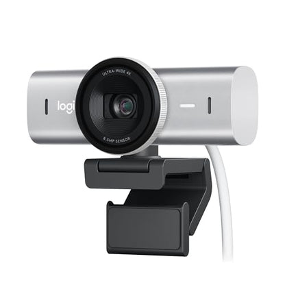 Logitech MX Brio Ultra HD 4K Collaboration, Streaming Webcam, 1080p at 60 FPS, Show Mode, Works with Microsoft Teams, Zoom, Google Meet, Nintendo Switch 2 New GameChat - Pale Gray | 4K at 30fps, Starvis Sensor, Dual Beamforming Mics, Show Mode, Privacy Sh