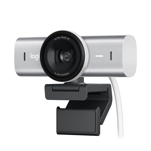 Logitech MX Brio Ultra HD 4K Collaboration, Streaming Webcam, 1080p at 60 FPS, Show Mode, Works with Microsoft Teams, Zoom, Google Meet, Nintendo Switch 2 New GameChat - Pale Gray | 4K at 30fps, Starvis Sensor, Dual Beamforming Mics, Show Mode, Privacy Sh