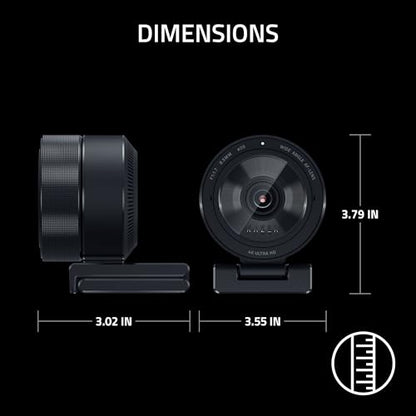 Razer Kiyo Pro Ultra 4K Webcam: Large Sensor - Auto Light Correction - Built-in Mic and Shutter - Pro Grade Content Creation, Streaming, Gaming, Video Calls - Works with OBS, Xsplit, PC, Zoom, Teams