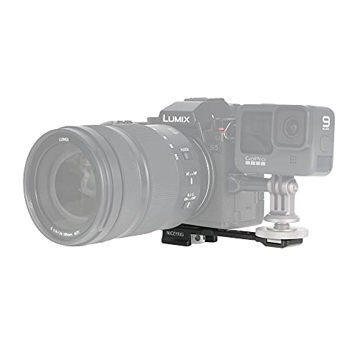 NICEYRIG Cold Shoe Mount Extension Bracket with Quick Release Plate for Arca-Standard Dovetail, DSLR Camera and Tripod Adapter Shoe Mount Cheese Bar for Microphone Flash LED Light - 433