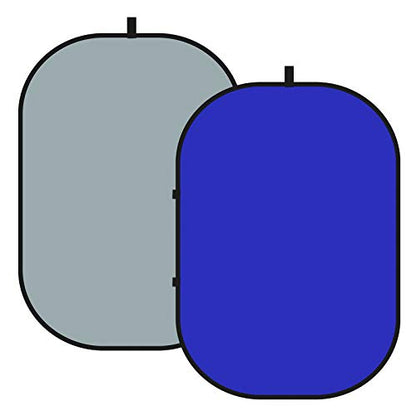 NEEWER Chromakey Backdrops, Double-Sided Blue and Grey Screen, 2 in 1 Foldable and Reversible Background for Photography, Gaming and Live Streaming, 5 x 6.6 inches/1.5 m x 2 m (Blue/Grey) - color: Blue/Gray