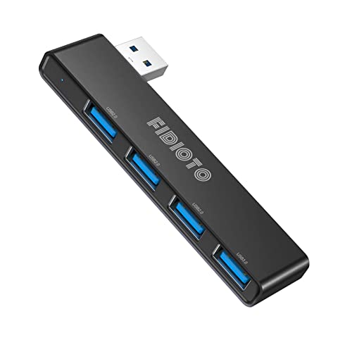 USB Hub, Fidioto 4 Port USB Adapter(1 * 3.0 Hub, 3 * 2.0 Hub), Networking Hub Expander for Laptop, iMac Pro, MacBook Air, Mac mini/Pro, Surface Pro, Notebook PC, USB Flash Drives and Mobile HDD Etc. - color: 4in1-Left-Black