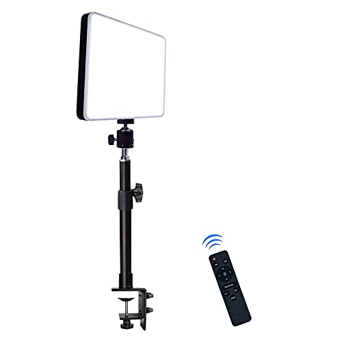 LED Desk Bi-Color Key Light with C-clamp, 2700K-5700K Dimmable | with Wireless Remote for Studio Photography Lighting/Zoom Conference/Video Recording/YouTube Tiktok Live/Game Streaming