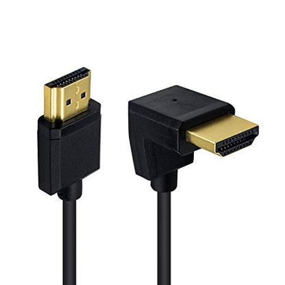 Duttek 4K Short HDMI Cable, Extreme Thin UP Angled HDMI Male to Male Coiled Cable for 3D and 4K Ultra HD TV Stick HDMI 2.0 Cord Extension Converter (1.2M/4FT) - size: Up Angled Male to Male 4FT/1.2M