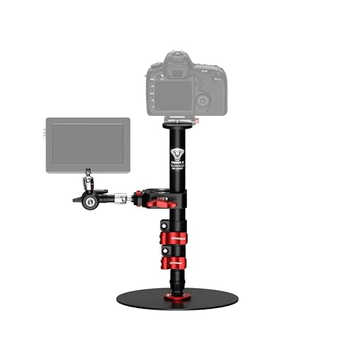 IFOOTAGE Table Top Video Kit, A200 Round Base Monopod with C Clamp and 5.5'' Magic Arm, for Live Streaming, Vlogging, Payload 10KG/22LBS