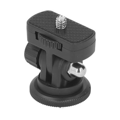 Gavigain Hot Shoe Mount Adapter Mini Ball Head Cold Shoe Mount Adapter 1/4" Screw 180 Degree Swivel for DSLR Camera, Camcorder, Microphone, Video Monitor
