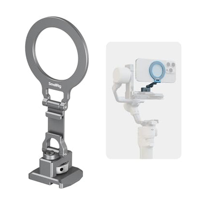 SMALLRIG Metal Phone Mount with Baseplate for Arca-Standard, Compatible for DJI RS 4 Mini, Smartphone Support with Cold Shoe Mount, Phone Tripod Mount for iPhone 17/16/15 Series etc. - 5339
